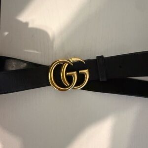 Gucci Black Leather Belt